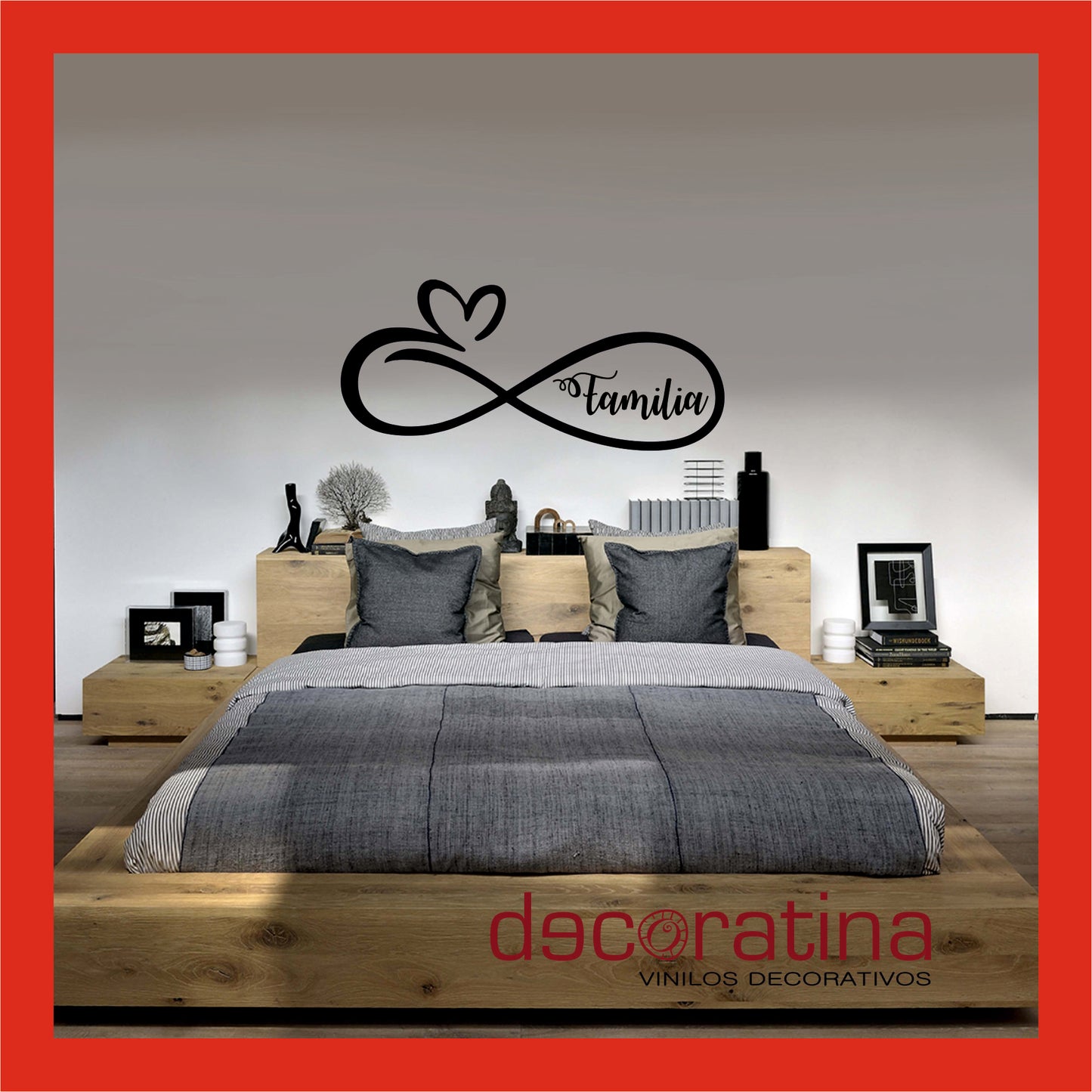Vinilo Decorativo cabezal cama "Familia Infinita"