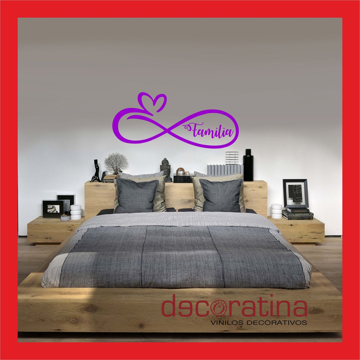 Vinilo Decorativo cabezal cama "Familia Infinita"