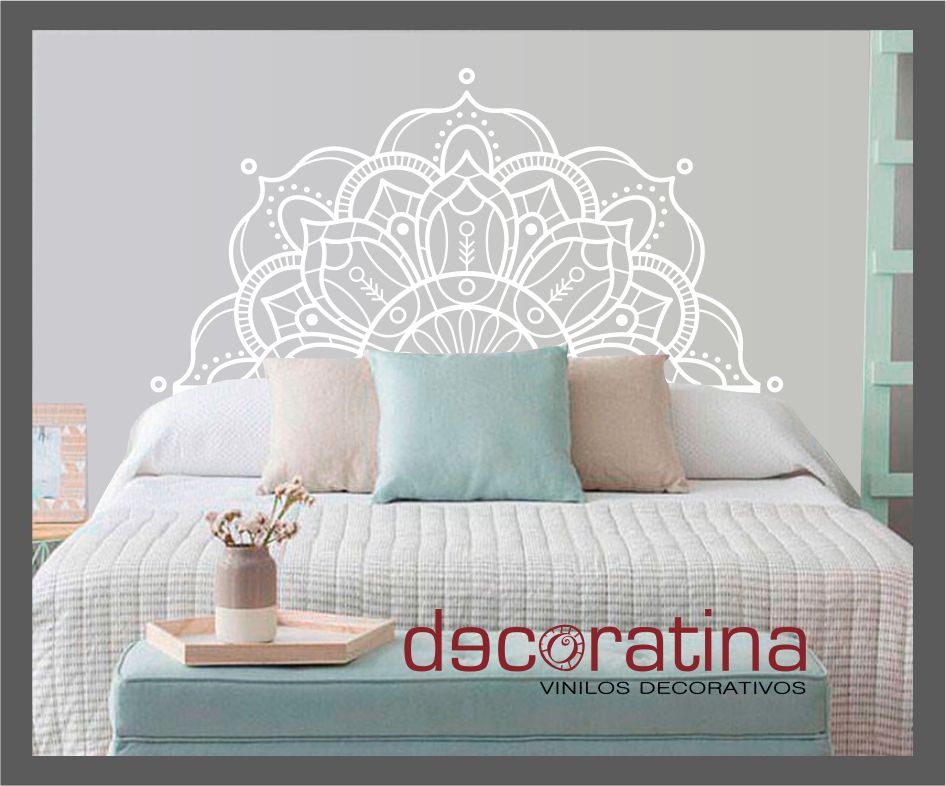 Vinilo Decorativo cabezal cama " Mandala Flor"