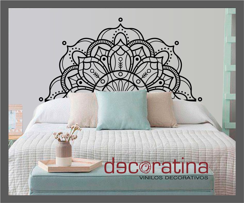 Vinilo Decorativo cabezal cama " Mandala Flor"