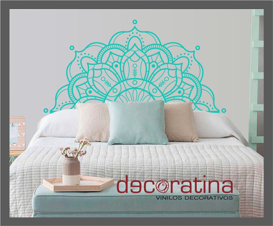Vinilo Decorativo cabezal cama " Mandala Flor"