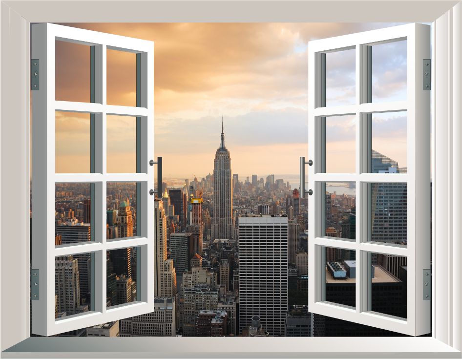 Vinilo Decorativo Ventana 3d "Nueva York vistas"