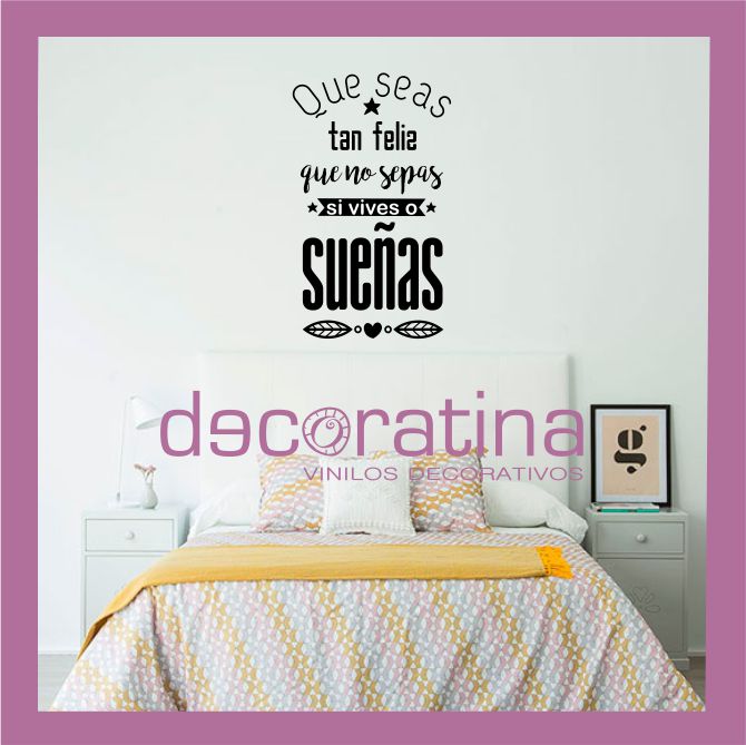 Vinilo Decorativo Frase "Que seas tan Feliz"