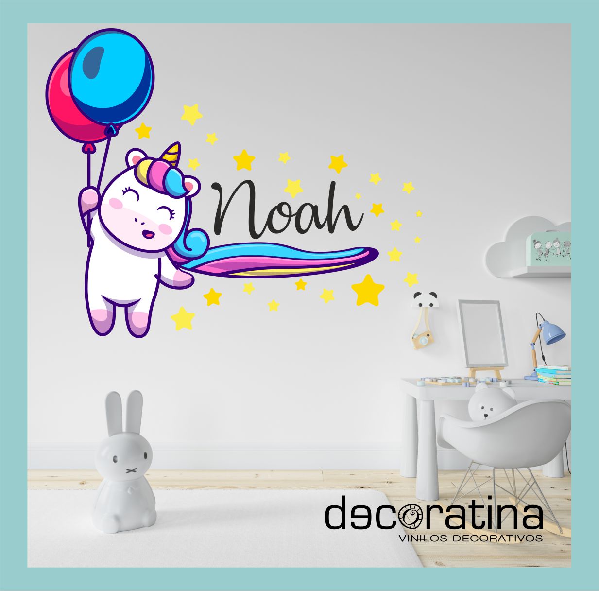 Vinilo Decorativo Infantil "Unicornio Feliz"