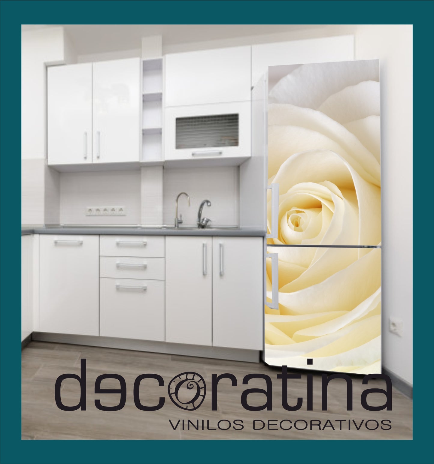 Vinilo Decorativo Nevera "Rosa"