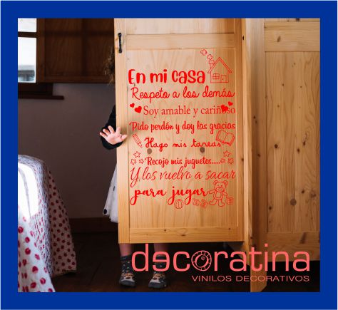 Vinilo Decorativo Infantil "Frase en mi casa infantil"