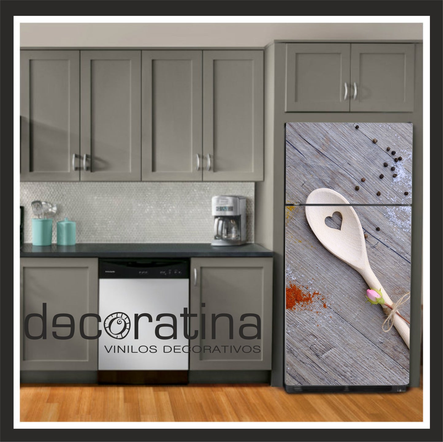 Vinilo Decorativo Nevera " Wooden Spoon"